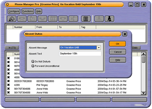 Screen shot of Phone Manager