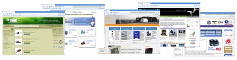Screenshots of some sample AXIS VMerchant-based web sites - click here to visit the Portfolio section of our web site