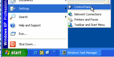 Start > Settings > Control Panel