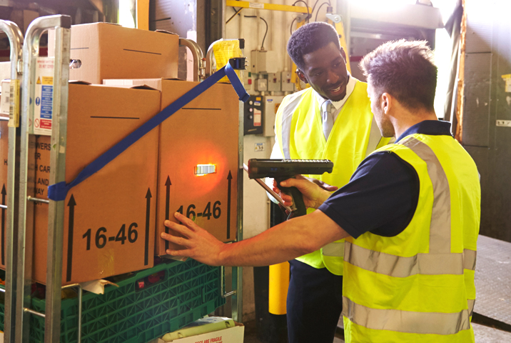 warehouse management software being used to check stock