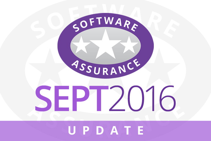 September 2016 Update for Software Assurance