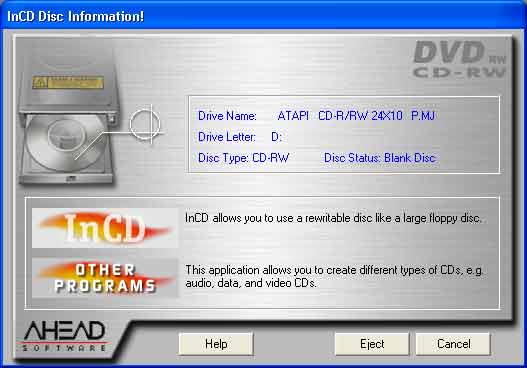 InCD Disc Information