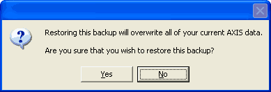 Restore backup prompt