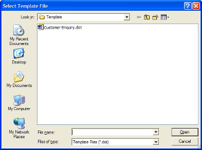 Select Template File