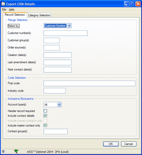 Export CRM Details