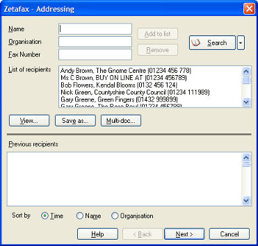 Zeta Fax - Addressing